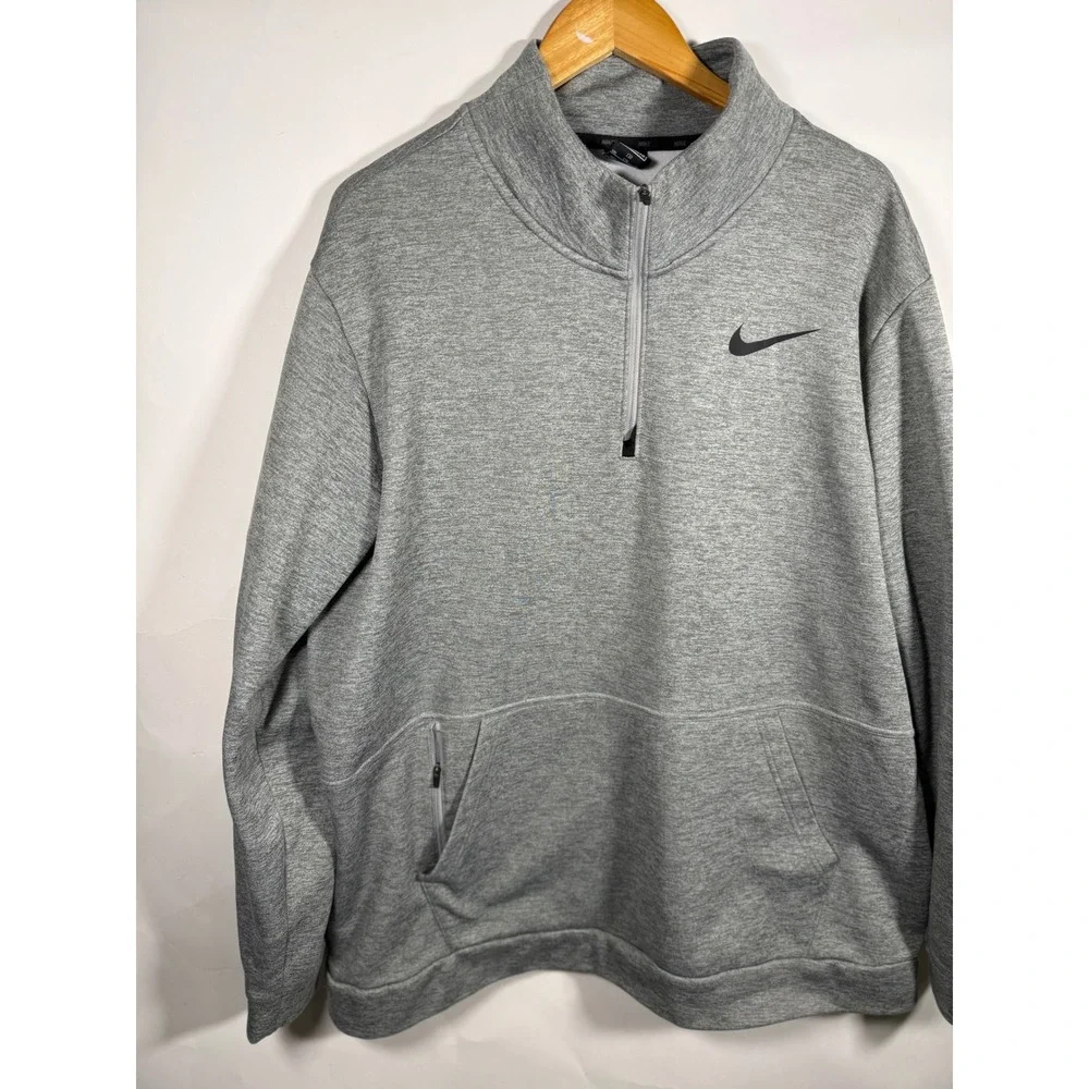 Nike Dri-FIT Mens XXL Grey Heather Quarter Zip Pullover‎ Standard Fit Sweatshirt